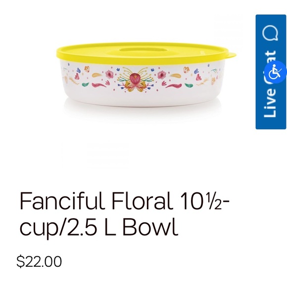 Tupperware Fanciful Floral serving bowl - Picture 3 of 6